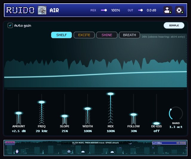 RUIDO Air in advanced mode
