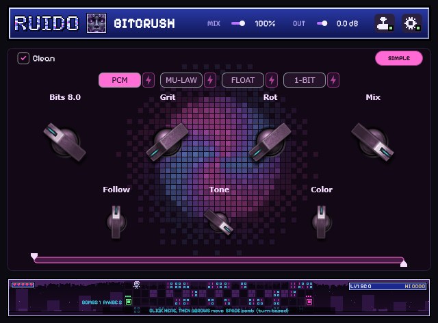 RUIDO Bitcrush in advanced mode