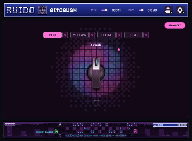 RUIDO Bitcrush in simple mode