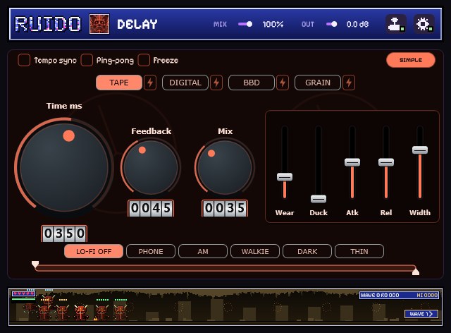 RUIDO Delay in advanced mode