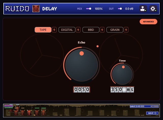 RUIDO Delay in simple mode