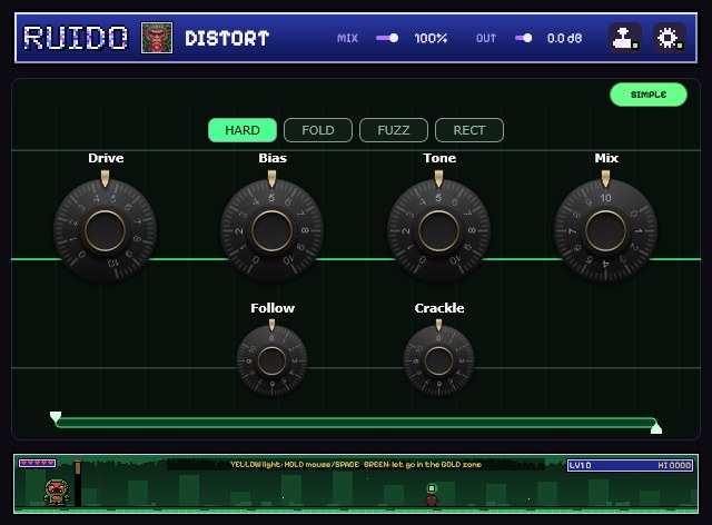 RUIDO Distort in advanced mode