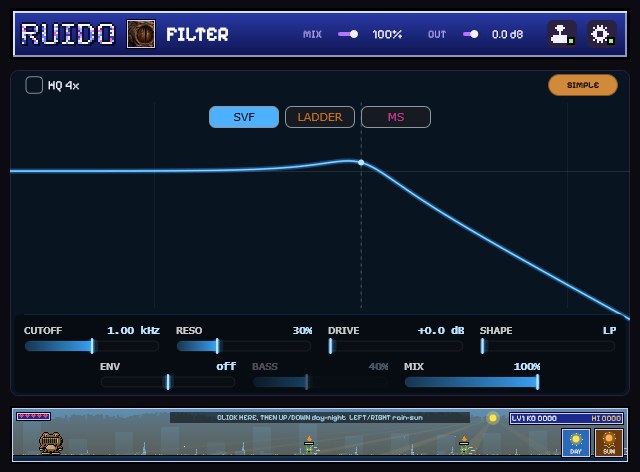 RUIDO Filter in advanced mode