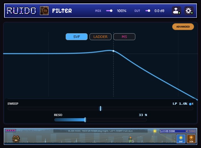 RUIDO Filter in simple mode