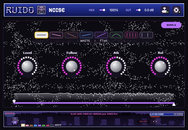 RUIDO Noise in advanced mode