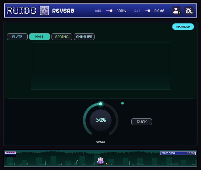 RUIDO Reverb in simple mode