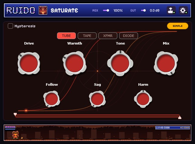 RUIDO Saturate in advanced mode