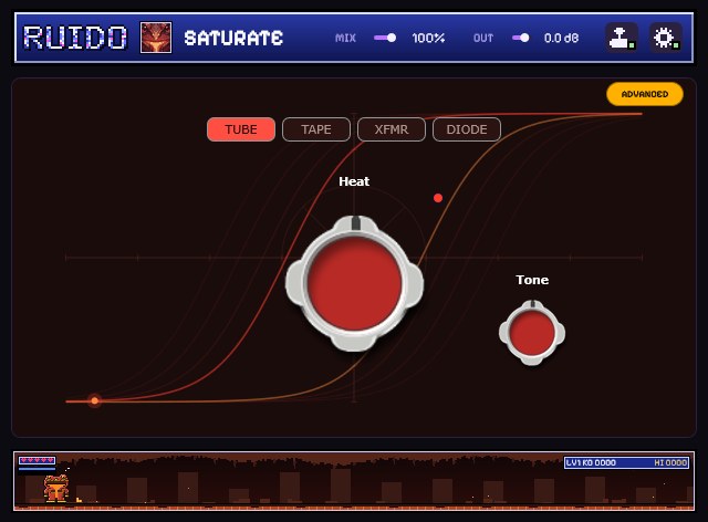 RUIDO Saturate in simple mode